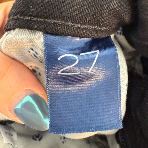 Pilcro Women's Dark Black Skinny Jeans with Split Hem - Picture 5 of 7